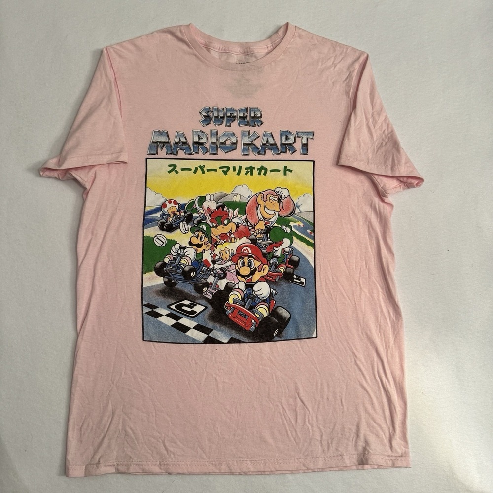 Super Nintendo Pink Super Mario Kart Shirt‎ Medium